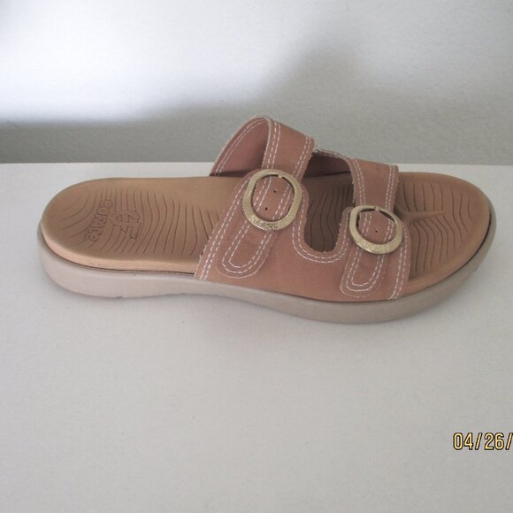 Coface Womens Tan Slide Dual Strap Sandal - Size 7M - Picture 4 of 8